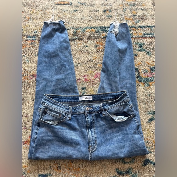 Women’s KanCan Ripped Edgy Jeans Cheetah Print Sections Size XL - Picture 1 of 13